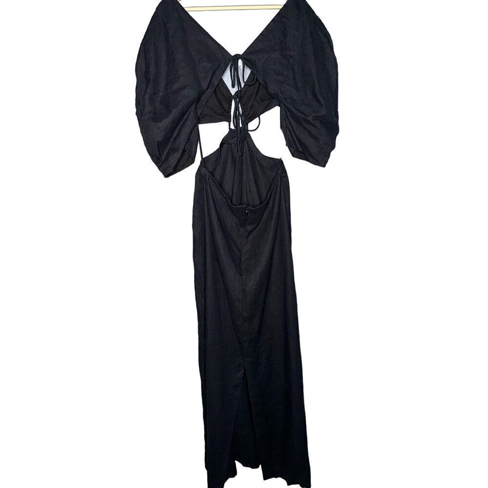 Mara Hoffman Celia Cut-Out Hemp Maxi Dress Black Size 8 - Picture 8 of 10
